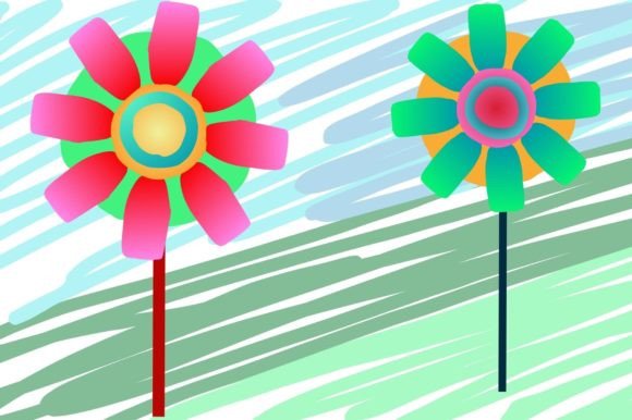 Abstract Gradient Color Flower Windmill: A Visual Symphony for Modern Design