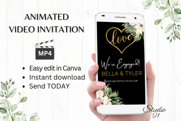 Christmas Engagement Announcement W1171B: A Festive Video Invite