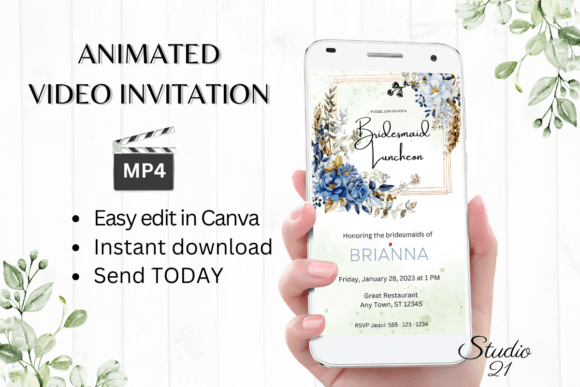 Digital Bridesmaid Luncheon W4142BL: A Modern Script for Memorable Invites