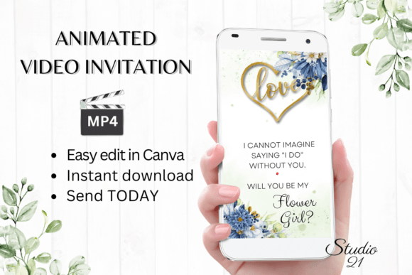 Digital Flower Girl Proposal W3140FG: A Modern Design Asset