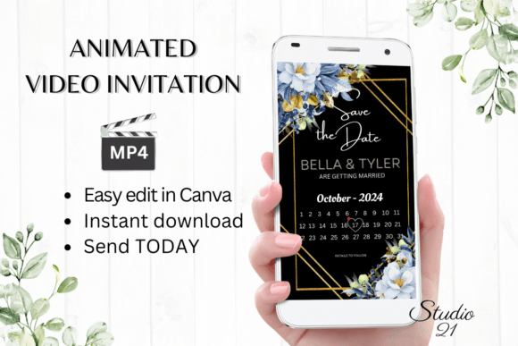 Digital Save the Date W2145B: A Modern Animated Invitation