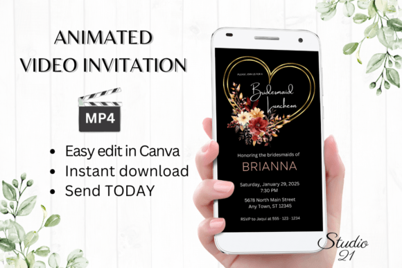Effortless Autumn Elegance: Fall Bridesmaid Luncheon Invitations