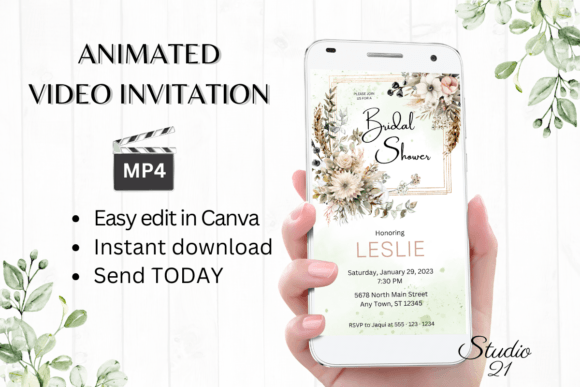 Effortless Elegance: The Fall Bridal Shower Invite W4162