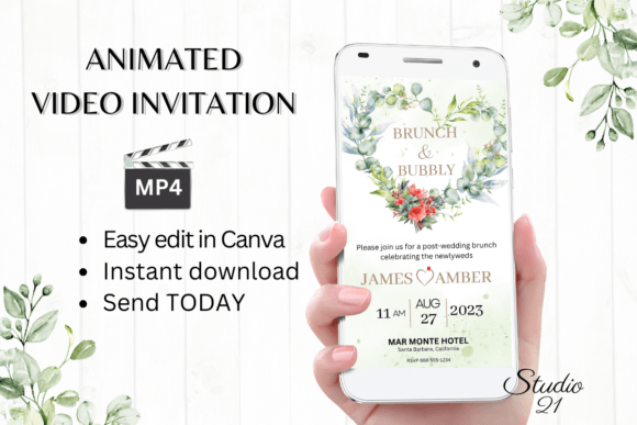 Elevate Your Event: The Floral Wedding Brunch Invite W9138