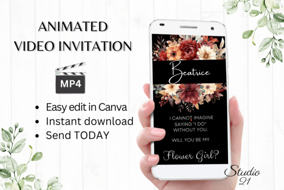 Fall Flower Girl Proposal W3157FG: A Designer's Take on This Animated Font