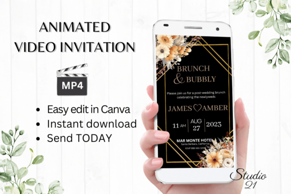 Fall Wedding Brunch Invite W9165: Your Digital Solution for Autumn Nuptials