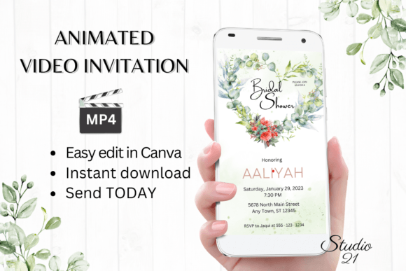 Floral Bridal Shower Invite W4138: A Designer's Guide to Digital Elegance