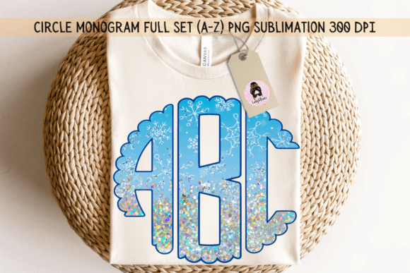 Glitter Snowflake Monogram Set: A Festive Design Asset