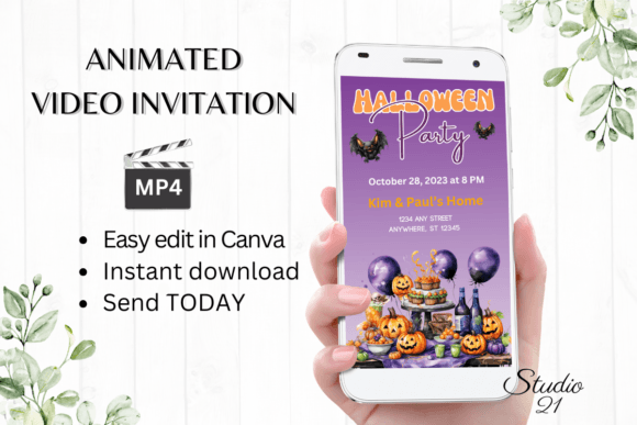 Smartphone Halloween Party Invite: Spooky Digital Fun