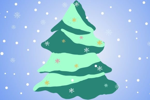 Two Tone Color Pine Tree with Snow Fall: Festive Motion Graphics